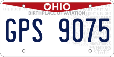 OH license plate GPS9075