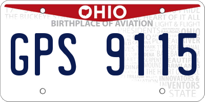 OH license plate GPS9115