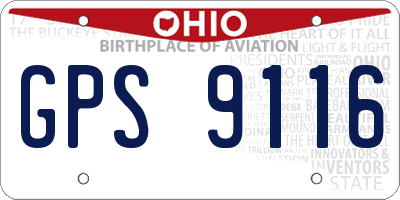 OH license plate GPS9116