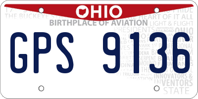 OH license plate GPS9136