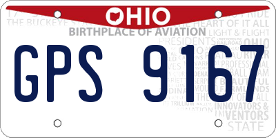 OH license plate GPS9167