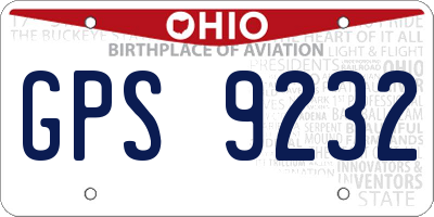 OH license plate GPS9232