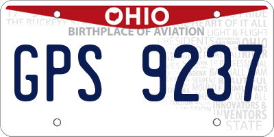OH license plate GPS9237