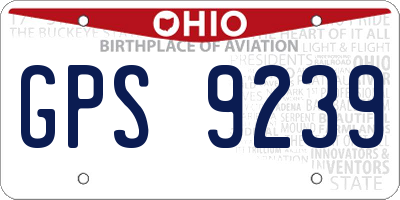 OH license plate GPS9239