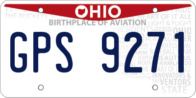 OH license plate GPS9271