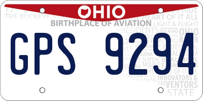 OH license plate GPS9294