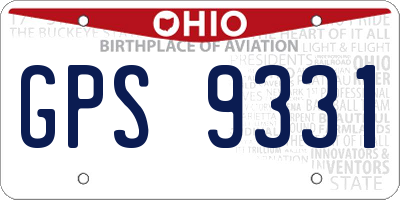 OH license plate GPS9331