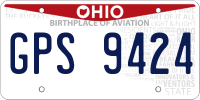 OH license plate GPS9424