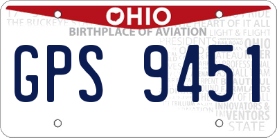OH license plate GPS9451
