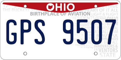 OH license plate GPS9507