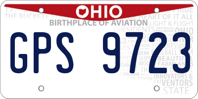 OH license plate GPS9723