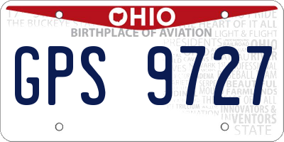 OH license plate GPS9727