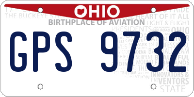 OH license plate GPS9732