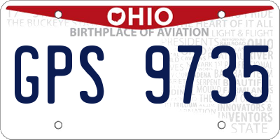 OH license plate GPS9735
