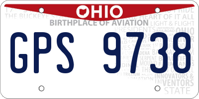 OH license plate GPS9738