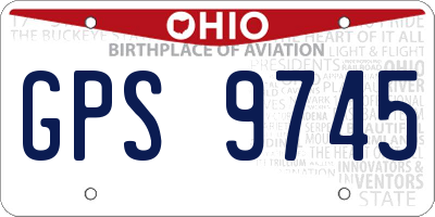 OH license plate GPS9745