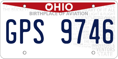 OH license plate GPS9746