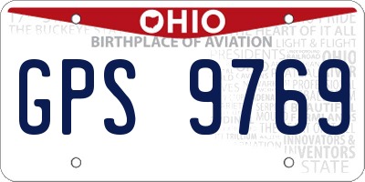 OH license plate GPS9769