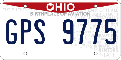 OH license plate GPS9775