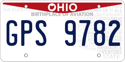 OH license plate GPS9782