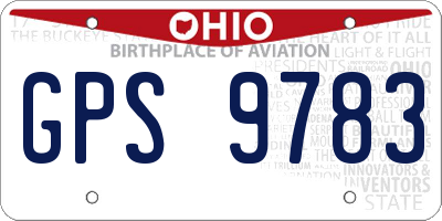 OH license plate GPS9783