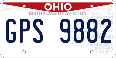 OH license plate GPS9882