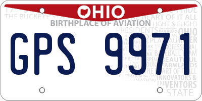 OH license plate GPS9971