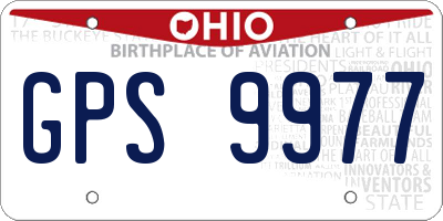 OH license plate GPS9977