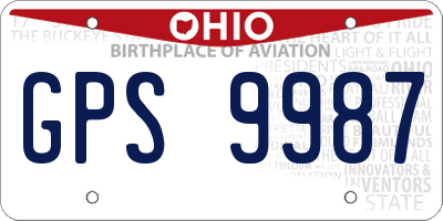 OH license plate GPS9987