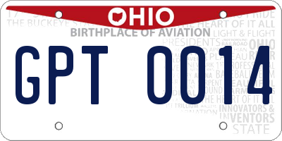 OH license plate GPT0014
