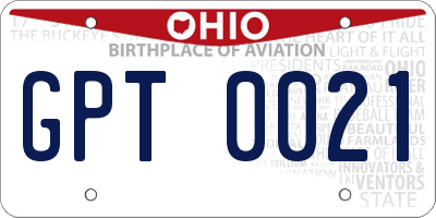 OH license plate GPT0021