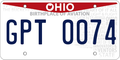 OH license plate GPT0074