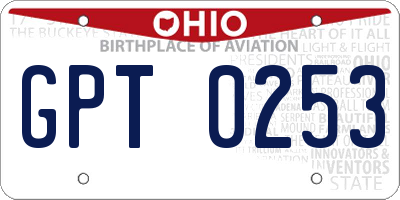 OH license plate GPT0253