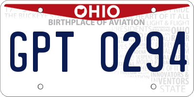 OH license plate GPT0294