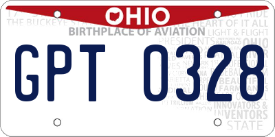 OH license plate GPT0328