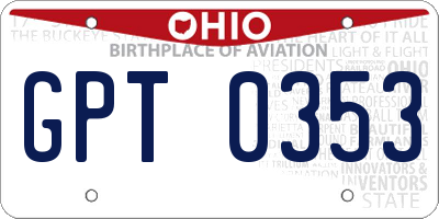 OH license plate GPT0353