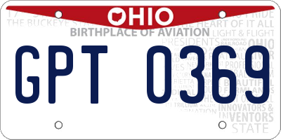OH license plate GPT0369
