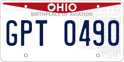 OH license plate GPT0490