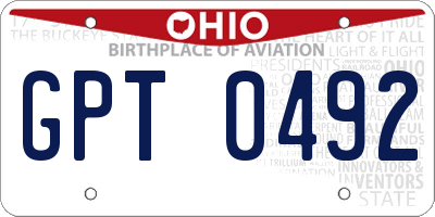 OH license plate GPT0492