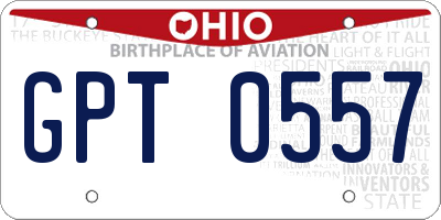OH license plate GPT0557