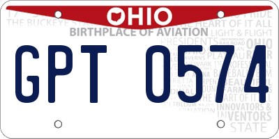 OH license plate GPT0574