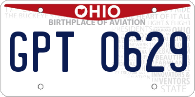 OH license plate GPT0629
