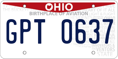 OH license plate GPT0637