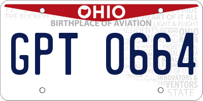 OH license plate GPT0664