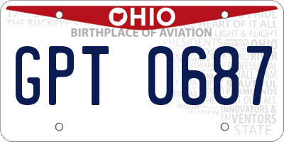 OH license plate GPT0687