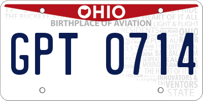 OH license plate GPT0714