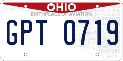 OH license plate GPT0719