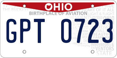 OH license plate GPT0723
