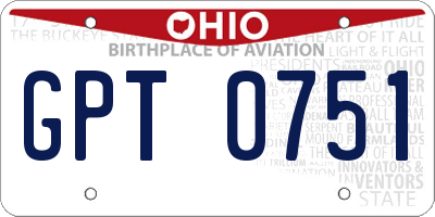 OH license plate GPT0751