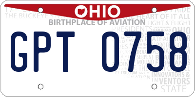 OH license plate GPT0758